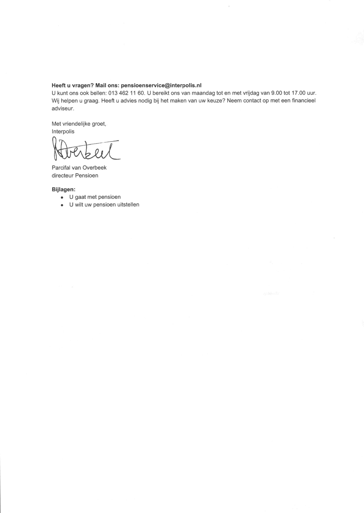 Interpolis Pension Service Letter