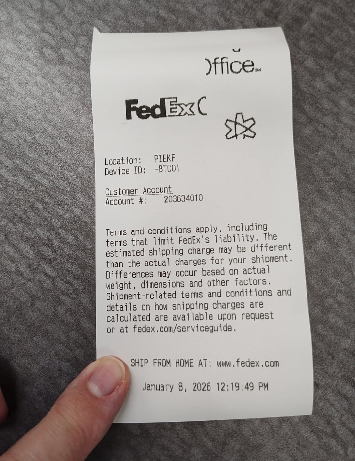 FedEx Account 203634010